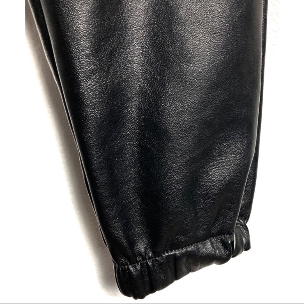 21 SAINTS BLACK FAUX LEATHER JOGGER PANTS - Picture 5 of 6